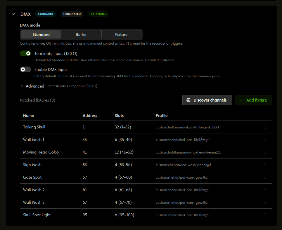 DMX Config and Patching