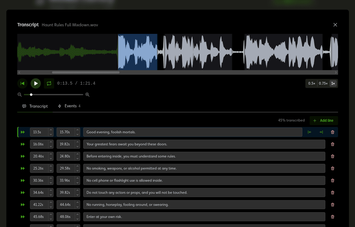 Transcript Editor